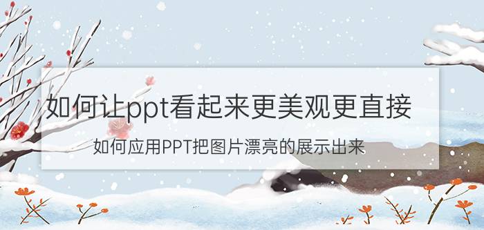 如何让ppt看起来更美观更直接 如何应用PPT把图片漂亮的展示出来？